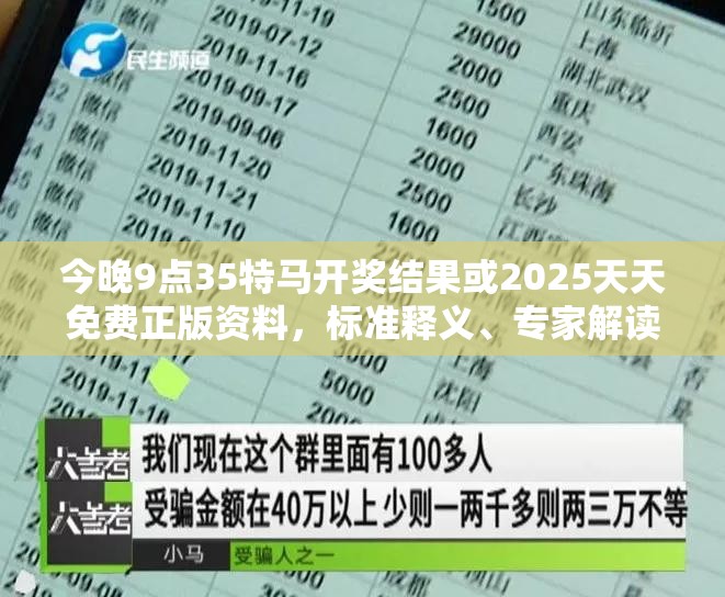 今晚9点35特马开奖结果或2025天天免费正版资料，标准释义、专家解读解释与落实?留心虚假的虚架势