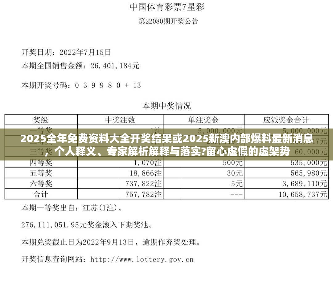 2025全年免费资料大全开奖结果或2025新澳内部爆料最新消息，个人释义、专家解析解释与落实?留心虚假的虚架势