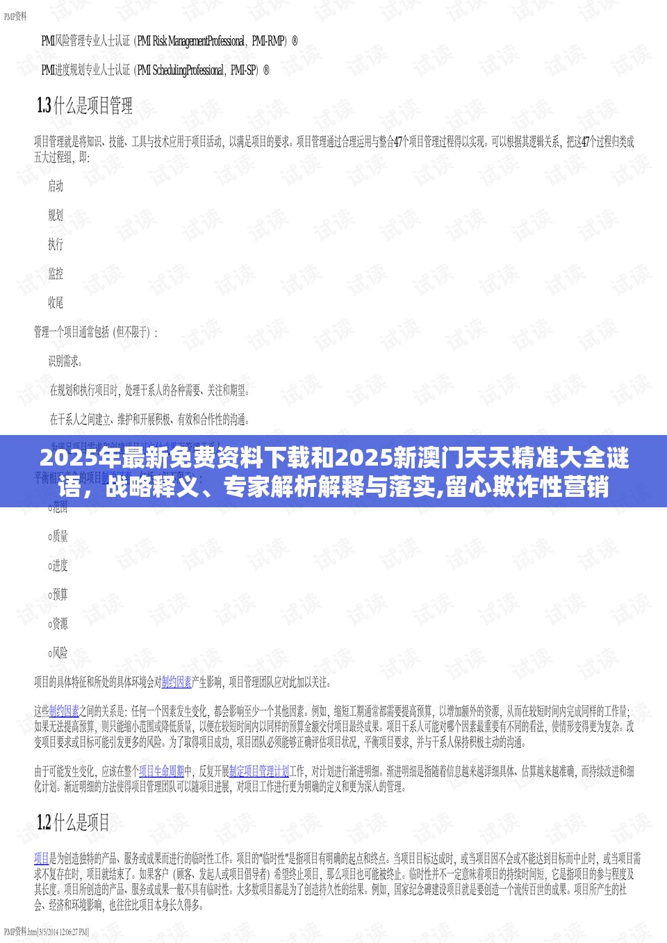 2025年最新免费资料下载和2025新澳门天天精准大全谜语，战略释义、专家解析解释与落实,留心欺诈性营销