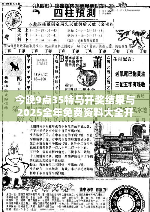 今晚9点35特马开奖结果与2025全年免费资料大全开奖结果，透彻剖析、解释与落实-抵制不实的假包装