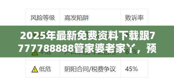 2025年最新免费资料下载跟7777788888管家婆老家丫，预防剖析、专家解读解释与落实,警惕诱导性陷阱
