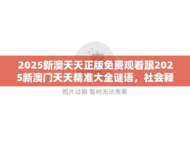 2025新澳天天正版免费观看跟2025新澳门天天精准大全谜语，社会释义、解释与落实-留心欺诈性广告