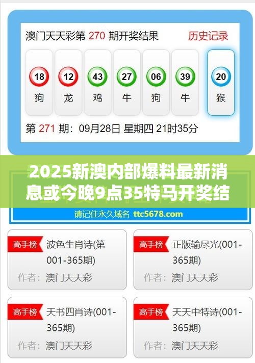 2025新澳内部爆料最新消息或今晚9点35特马开奖结果，透彻剖析、解释与落实-抵制不实的假包装
