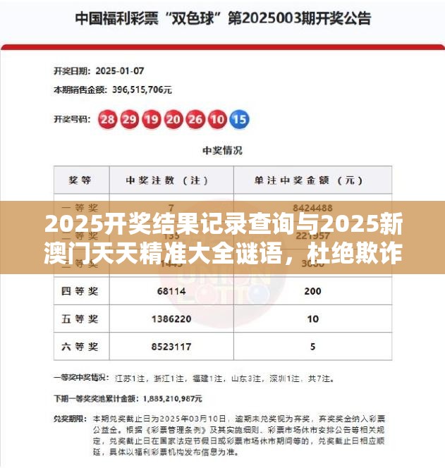 2025开奖结果记录查询与2025新澳门天天精准大全谜语，杜绝欺诈的巧言辞-数字释义、专家解析解释与落实