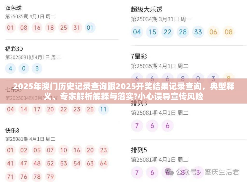 2025年澳门历史记录查询跟2025开奖结果记录查询，典型释义、专家解析解释与落实?小心误导宣传风险