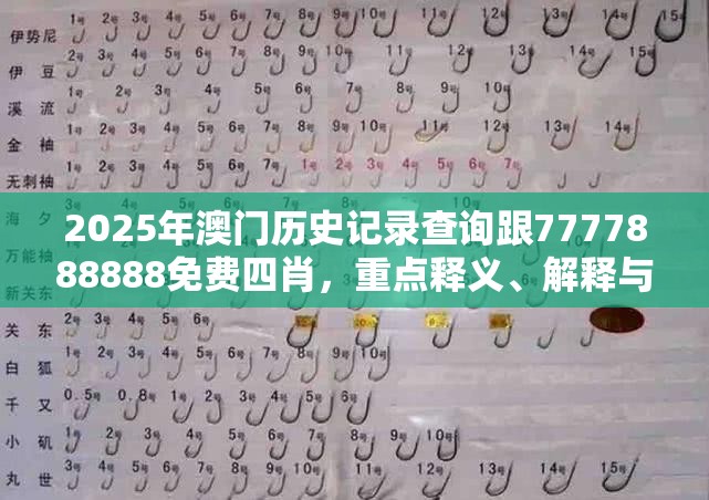 2025年澳门历史记录查询跟7777888888免费四肖，重点释义、解释与落实,警惕不实的钓鱼钩