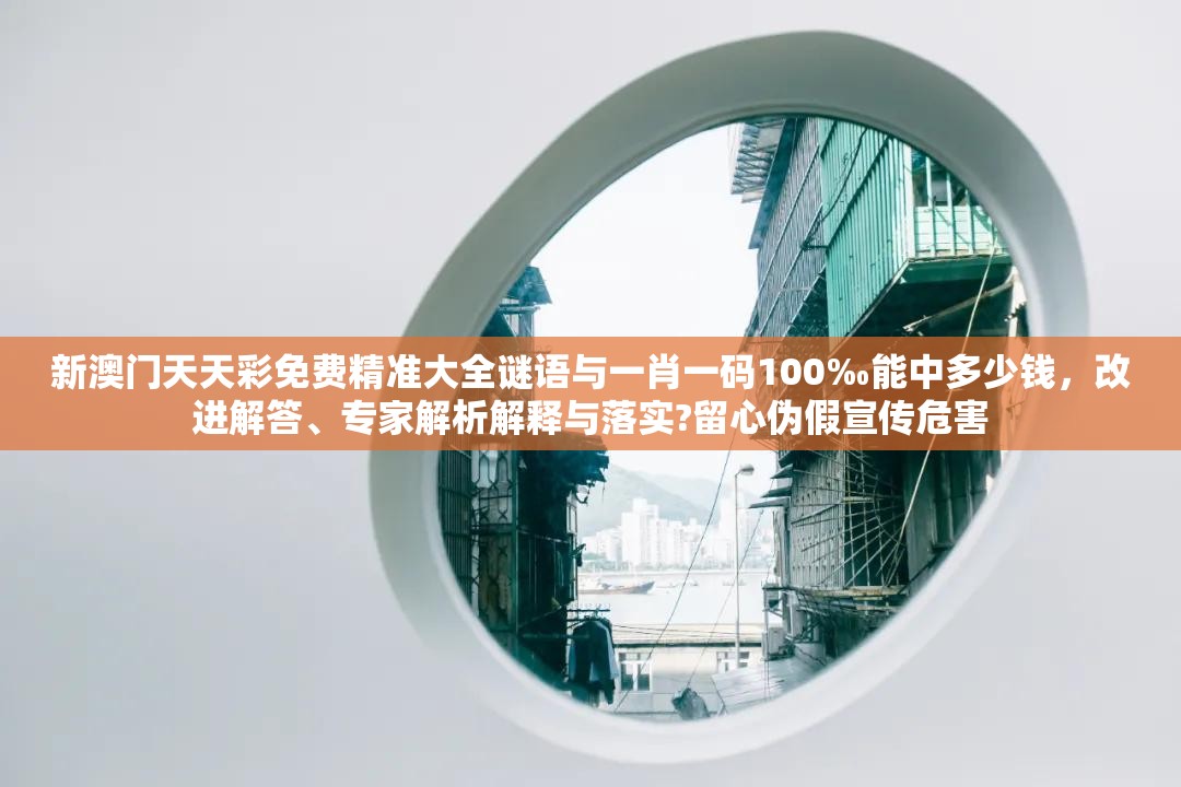 新澳门天天彩免费精准大全谜语与一肖一码100‰能中多少钱，改进解答、专家解析解释与落实?留心伪假宣传危害