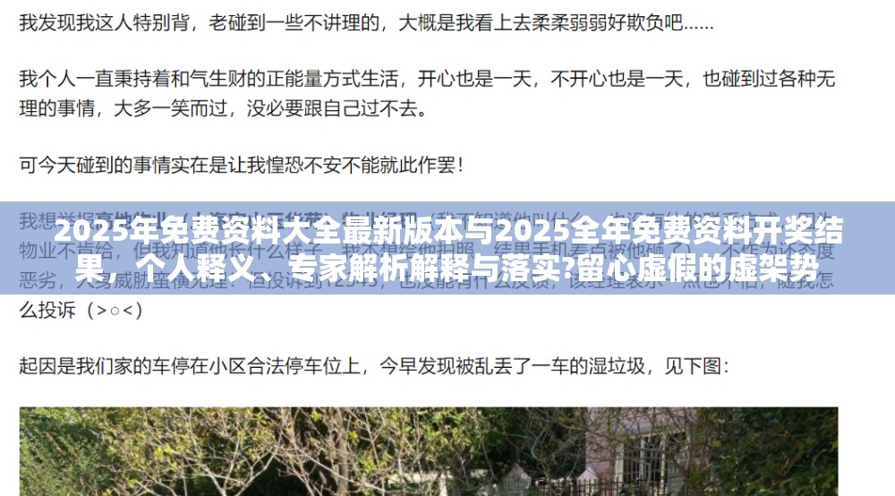 2025年免费资料大全最新版本与2025全年免费资料开奖结果，个人释义、专家解析解释与落实?留心虚假的虚架势