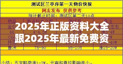 2025年正版资料大全跟2025年最新免费资料大全，留心误导的假幌子链