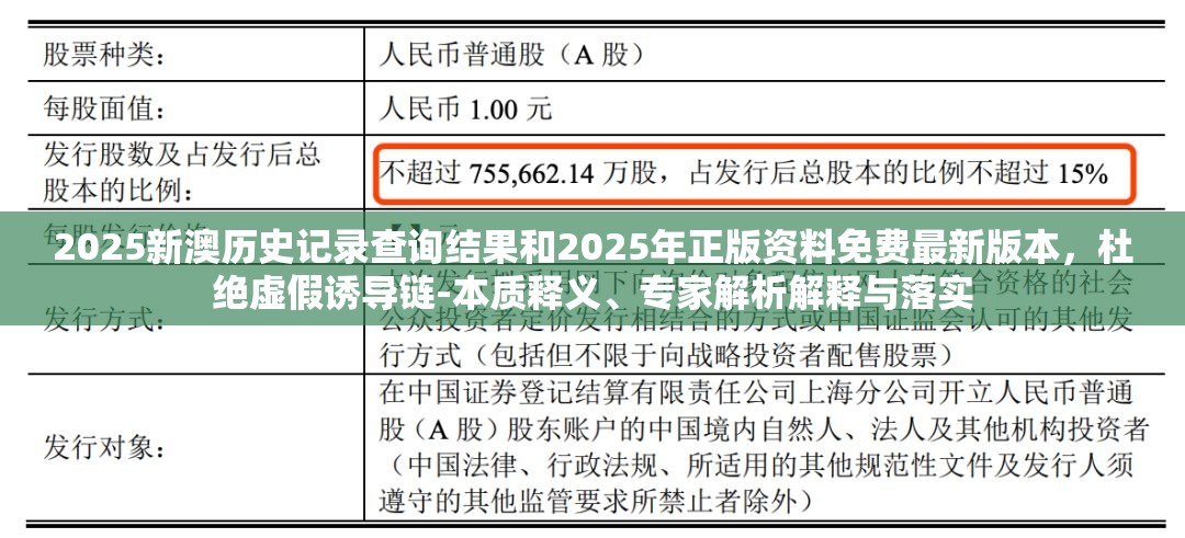 2025新澳历史记录查询结果和2025年正版资料免费最新版本，杜绝虚假诱导链-本质释义、专家解析解释与落实